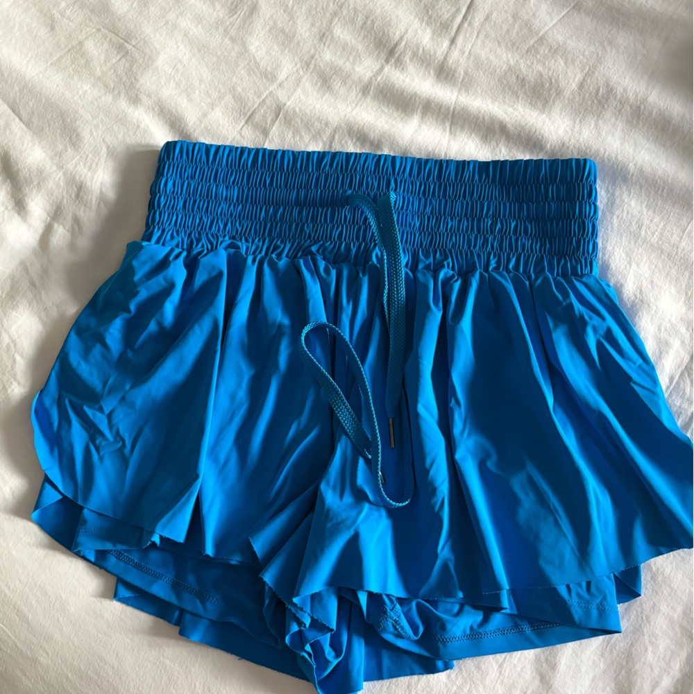 Vibrant Blue Smocked Waist Shorts